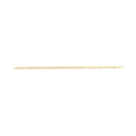3.8mm Oval Link Bracelet for Men & Women | 14K Yellow Gold | Lobster Clasp HD5140