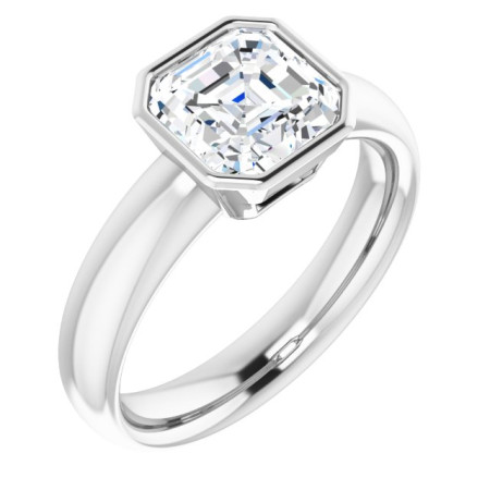 Paige Lab Grown Diamond Ring | 2 Carat Asscher Diamond Bezel-Set Solitaire Engagement Ring ST229DLA
