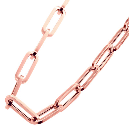 14K Rose Gold Hollow Paperclip Chain for Men's and Women's PAPSCR
