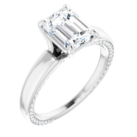 Penelope 2 Carat Emerald Diamond Accented Engagement Ring ST016DNE