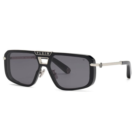 Philipp Plein Men's Designer Aviator Sunglasses SPP008M0700 Grey Lenses M13592