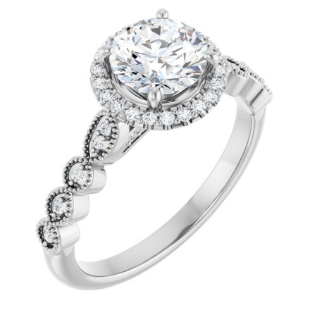 Piper 1 Carat Round Diamond Halo-Style Engagement Ring ST090DNR