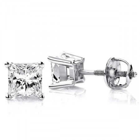 Platinum Solitaire Princess Cut Diamond St... 000358