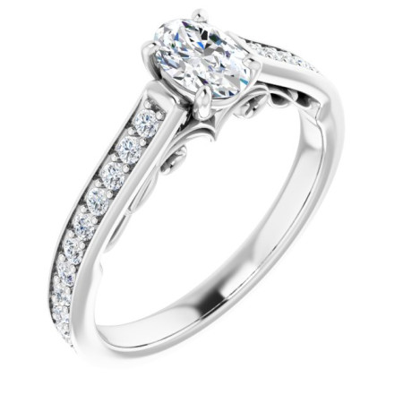 Quinn 0.5 Carat Oval Diamond Accented Engagement Ring ST083DNO