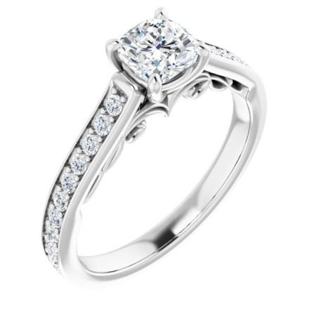 Quinn 0.75 Carat Cushion Diamond Accented Engagement Ring ST083DNC