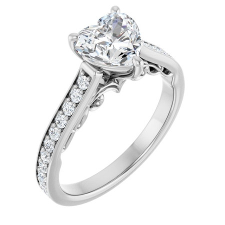 Quinn 1 Carat Heart Diamond Accented Sculptural Engagement Ring ST083DNH