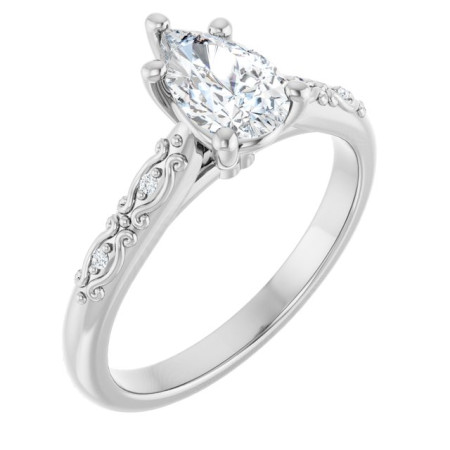 Rachel 1 Carat Pear Diamond Accented Engagement Ring ST192DNP