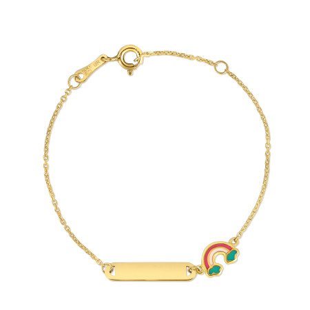 17.7mm Rainbow Children's Bracelet for Men & Women | 14K Yellow Gold | Spring Ring Clasp HD5106