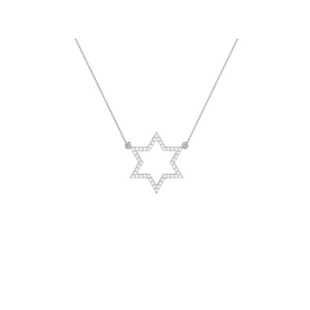 Religious 14K Gold Diamond Star of David Pendant with Chain | Necklace for Women and Men | 0.66ct in White color  HD0766