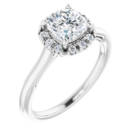 River 1 Carat Cushion Diamond Halo-Style Engagement ring ST118DNC