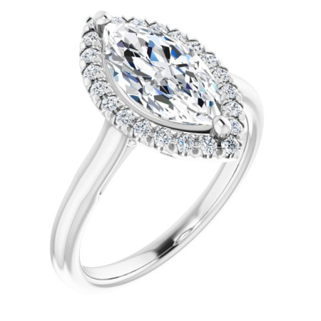 River Lab Grown Diamond Ring | 2 Carat Marquise Diamond Halo-Style Engagement ring ST118DLM