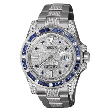 Rolex Submariner Date Custom Diamond Stainless Steel with Sapphire Diamond Bezel 969021