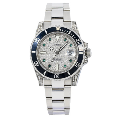 Rolex Submariner Date Diamond Paved Dial Black Ceramic Bezel Stainless Steel Oyster Bracelet 116610LN 969024