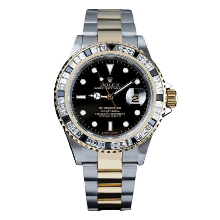 Rolex Submariner Two Tone Watch with Custom Diamond Bezel 16613 969022