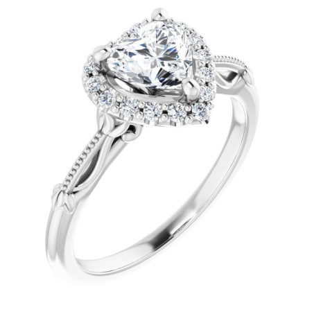 Rosalie 0.75 Carat Heart Diamond Halo-Style Engagement Ring ST136DNH