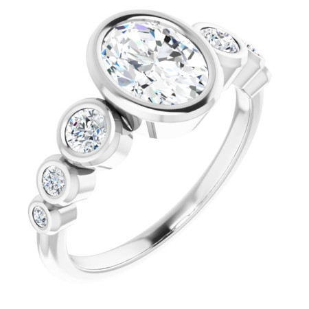Rowan 1 Carat Oval Diamond Seven-Stone Engagement Ring ST209DNO