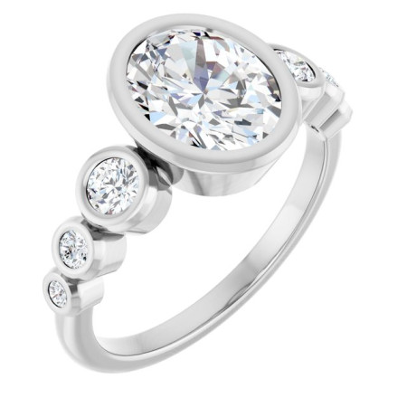 Rowan Lab Grown Diamond Ring | 2 Carat Oval Diamond Seven-Stone Engagement Ring ST209DLO