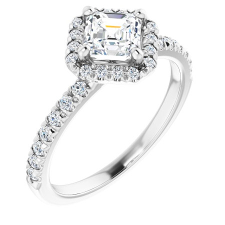 Ruth 0.75 Carat Asscher Diamond Halo-Style Engagement Ring ST139DNA