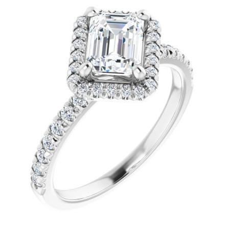 Ruth 1 Carat Emerald Diamond Halo-Style Engagement Ring ST139DNE