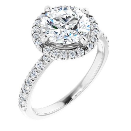 Ruth Lab Grown Diamond Ring | 2 Carat Round Diamond Halo-Style Engagement Ring ST139DLR