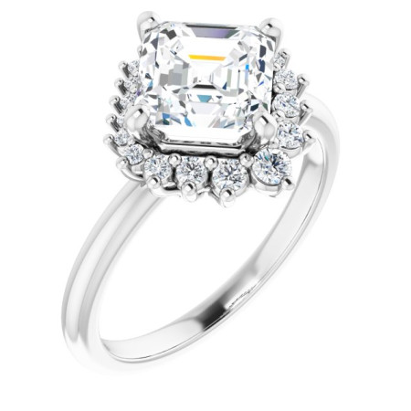 Ryleigh Lab Grown Diamond Ring | 2 Carat Asscher Diamond Halo-Style Engagement Ring ST145DLA