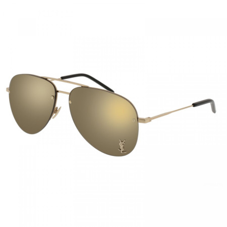 Saint Laurent Unisex Designer Aviator Gold Sunglasses CLASSIC11M004 Metal Frame M05558
