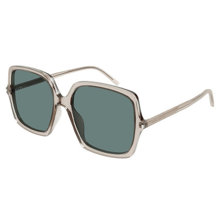 Saint Laurent Women's Designer Square Sunglasses SL591003 Green Lenses M09483