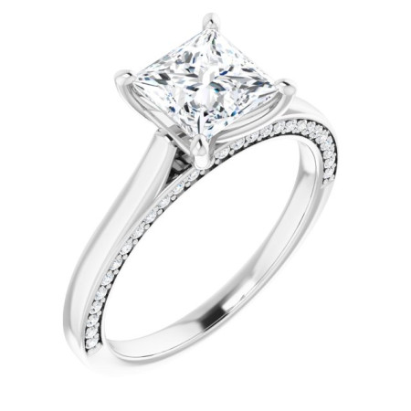 Samantha 1.25 Carat Square Diamond Accented Engagement Ring ST085DNS