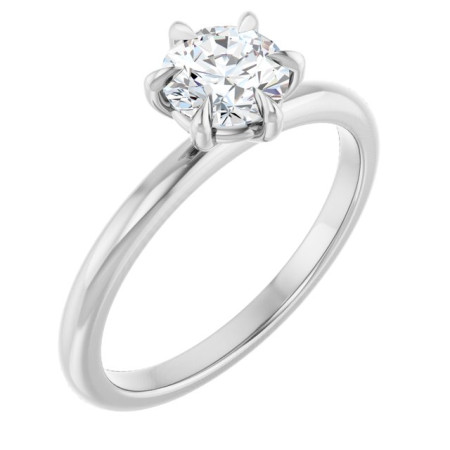 Sara 0.75 Carat Round Diamond Solitaire Engagement Ring in White color  ST137DNR
