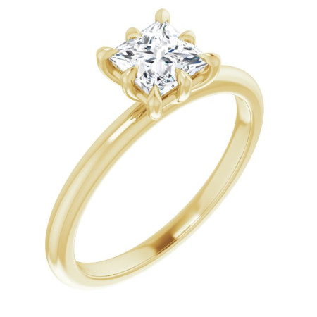 Sara 0.75 Carat Square Diamond Solitaire Engagement Ring in Yellow color  ST137DNS