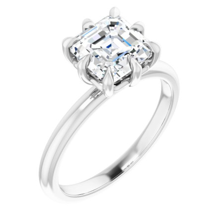 Sara Lab Grown Diamond Ring | 2 Carat Asscher Diamond Solitaire Engagement Ring ST137DLA