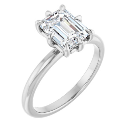 Sara Lab Grown Diamond Ring | 2 Carat Emerald Diamond Solitaire Engagement Ring ST137DLE