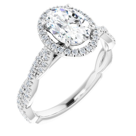 Sarah 1 Carat Oval Diamond Halo-Style Engagement Ring ST064DNO