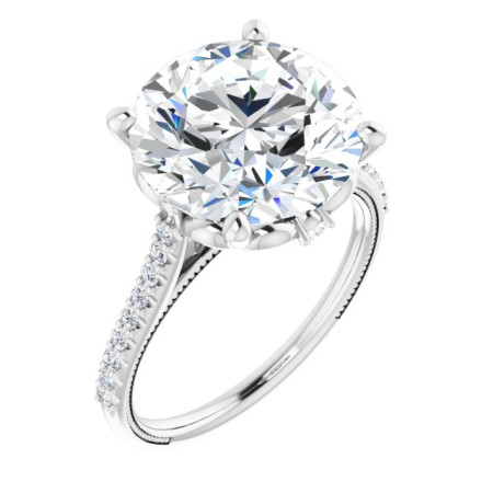 Savannah Lab Grown Diamond Ring | 7 Carat Round Diamond Accented Engagement Ring ST051DLR