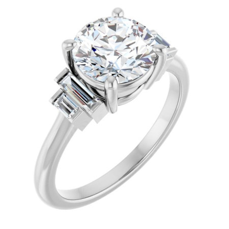 Sawyer Lab Grown Diamond Ring | 2 Carat Round Diamond Accented Engagement Ring ST189DLR
