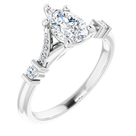 Saylor 1 Carat Pear Diamond Accented Engagement Ring ST166DNP