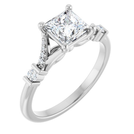 Saylor 1 Carat Square Diamond Accented Engagement Ring ST166DNS