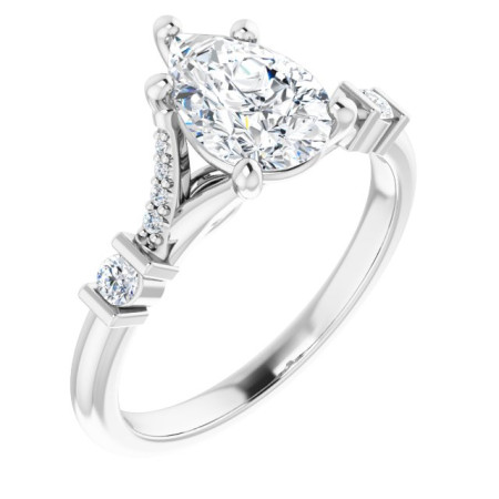 Saylor Lab Grown Diamond Ring | 2 Carat Pear Diamond Accented Engagement Ring ST166DLP