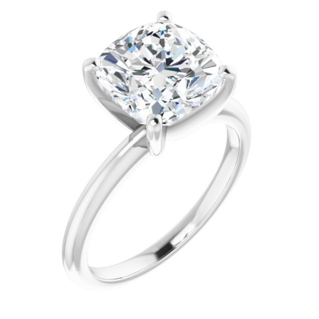 Skylar Lab Grown Diamond Ring | 4 Carat Cushion Diamond Solitaire Engagement Ring ST059DLC