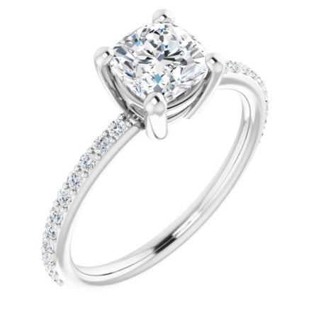 Sofia 1 Carat Cushion Diamond Engagement Ring in White color  ST008DNC