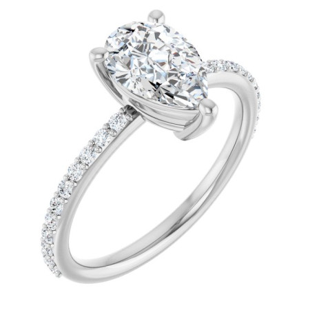 Sofia 2 Carat Pear Diamond Accented Engagement Ring in White color  ST008DNP