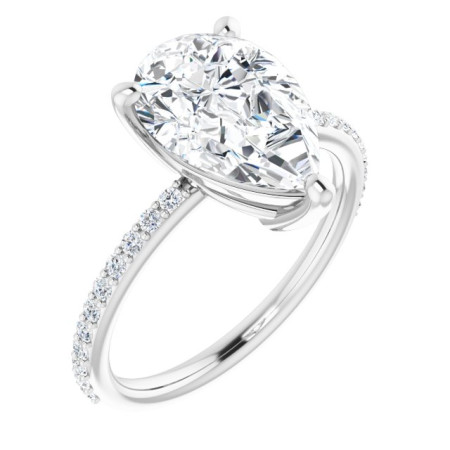 Sofia Lab Grown Diamond Ring | 3 Carat Pear Diamond Engagement Ring ST008DLP
