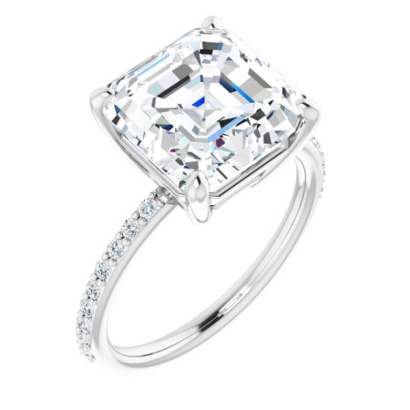Sofia Lab Grown Diamond Ring | 5 Carat Asscher Diamond Engagement Ring ST008DLA