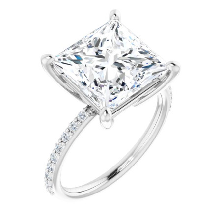 Sofia Lab Grown Diamond Ring | 6 Carat Square Diamond Engagement Ring ST008DLS
