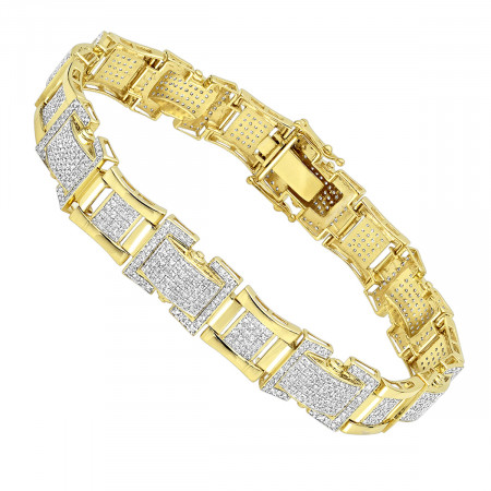 Solid 10K Gold Diamond Bracelet for Men 3.... 501603