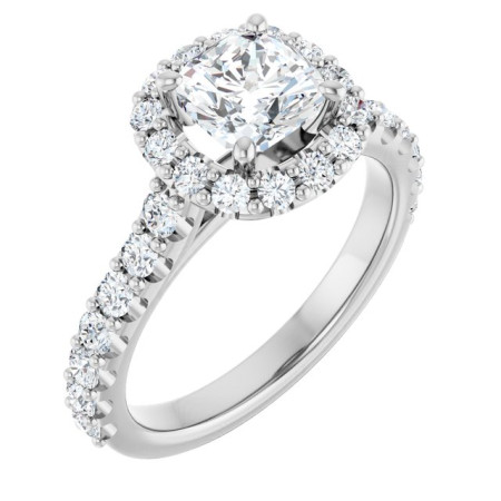 Stella 1 Carat Cushion Diamond Halo-Style Engagement Ring ST032DNC
