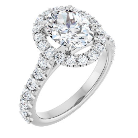 Stella Lab Grown Diamond Ring | 2 Carat Oval Diamond Halo-Style Engagement Ring ST032DLO