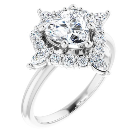 Stevie 1 Carat Heart Diamond Halo-Style Engagement Ring ST203DNH