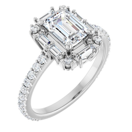 Summer 1 Carat Emerald Diamond Halo-Style Engagement Ring ST158DNE