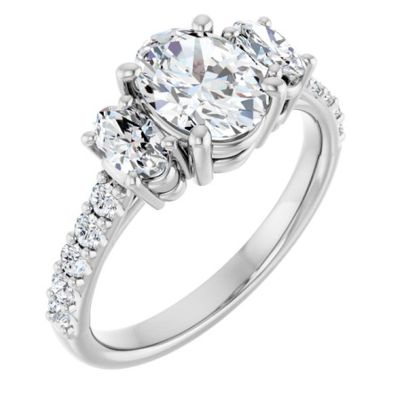 Tatum 1 Carat Oval Diamond Three-Stone Engagement Ring ST207DNO